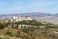 Scenic landscape View of a lonely house on top of a mountain Royalty Free Stock Photo