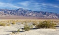 Panamint Mountains Range Blue Skyline Green Desert Death Valley Scenic Landscape Royalty Free Stock Photo