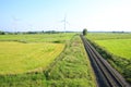 Scenic landscape in Wangerland, Friesland, Lower Saxony, Germany Royalty Free Stock Photo