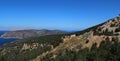 Scenic landscape of wild part of Rhodes Island, Greece