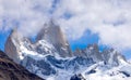 Scenic landscapes of Mount Cerro Fitz Roy in Patagonia near El Chalten, El Calafate and lake Capri Royalty Free Stock Photo