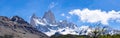 Scenic landscapes of Mount Cerro Fitz Roy in Patagonia near El Chalten, El Calafate and lake Capri Royalty Free Stock Photo