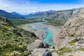 Scenic landscapes of Mount Cerro Fitz Roy in Patagonia near El Chalten, El Calafate and lake Capri Royalty Free Stock Photo