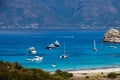 Beautiful and scenic beaches at the island of Corse, plage de Lotu northern of Corse near Saint-Florent, France