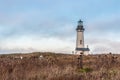 Scenic lighthouse in the early morning, Yaquina head in Oregon Royalty Free Stock Photo