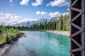 Scenic long exposure view by the Canmore Engine Bridge, Alberta, Canada Royalty Free Stock Photo