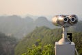 Scenic lookout binoculars Vietnamese island Cat Ba Royalty Free Stock Photo