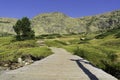 Scenic low angle shot of the Sierra de Guadarrama National Park from Rascafria, Spain Royalty Free Stock Photo