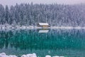 Snow Falling At Lake Louise Royalty Free Stock Photo