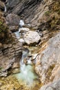 Scenic Martuljek waterfall in Triglav national park in Julian Alps in Slovenia