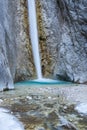 Scenic Martuljek waterfall in Triglav national park in Julian Alps in Slovenia