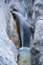 Scenic Martuljek waterfall in Triglav national park in Julian Alps in Slovenia