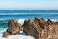 Scenic Monterey coast, beautiful view on the Kissing Rock, Pacific Grove, Monterey, California, USA