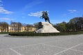 Scenic monument the Bronze Horseman on the Senate Square in Saint Petersburg, Russia Royalty Free Stock Photo