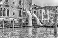 Scenic monumental sculpture in the Grand Canal of Venice, Italy