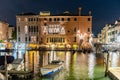 Scenic monumental sculpture in the Grand Canal of Venice, Italy