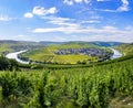 Scenic moselle river loop at Leiwen, Trittenheim Royalty Free Stock Photo