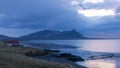 Scenic mountain landscape with dramatic sky and reflections in the lake in Iceland Royalty Free Stock Photo