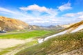 Scenic Mountain landscape in Iceland. Landmannalaugar, Fjallabak Nature Reserve