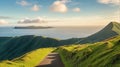 Scenic Mountain Landscape of Ponta Delgada Island.