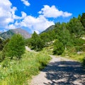 Scenic mountain landscape. Summer, bright sunny day in the Pyrenees Royalty Free Stock Photo