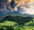 Scenic mountain landscape at sunset Royalty Free Stock Photo