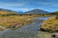 Scenic mountain ranges used for filming Lord of the Ring, in Ashburton Lakes, New Zealand