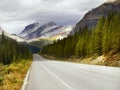 Scenic Mountain Road, Icefield Parkway, Canadian Rockies Royalty Free Stock Photo