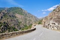 Scenic mountain road in spectacular Scala di Santa Regina. Corsica, France. Royalty Free Stock Photo