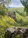 Scenic mountain view at Devil`s Lake State Park in Wisconsin Royalty Free Stock Photo