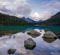 Scenic Mountain sunset view at Joffre Lake