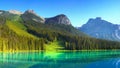 Canadian Rockies and Lake, Sunrise Scenery Royalty Free Stock Photo