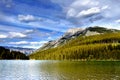 Canadian Rockies and Lake, Banff NP, Sunrise Scenery Royalty Free Stock Photo