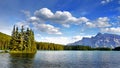 Canadian Rockies and Lake, Banff NP, Sunrise Scenery Royalty Free Stock Photo