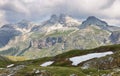 Scenic Mountains in Puez-odle nature park in the dolomites, Italy Royalty Free Stock Photo