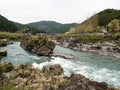 Scenic Naka river running through the mountains of Tokushima prefecture