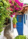 Scenic narrow street in Plaka district, Athens, Greece Royalty Free Stock Photo