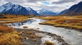 Scenic Nature Image In Russian Alaska Mountains