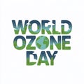 Scenic Nature-Inspired Typography for World Ozone Day Royalty Free Stock Photo
