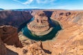 Scenic nature view at Horseshoe rock on Grand Canyon and Colorado river Royalty Free Stock Photo