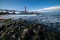 Scenic nature view to Golden Gate bridge in San Francisco Bay Area.