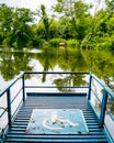 Scenic nature viewpoint bridge with wheelchair access platform in Kolkheti national park in Georgia. Famous sightseeing Royalty Free Stock Photo