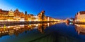 Night panorama of the Old Town of Gdansk, Poland Royalty Free Stock Photo