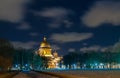 Scenic nightscape of St Isaac Cathedral in Saint Petersburg, Russia
