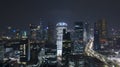 Scenic nighttime skyline of Jakarta city