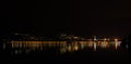 Scenic nighttime view of Lake Como, Lecco, Italy