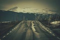 Scenic Norwegian Mountain Road. Dramatic Color Grading