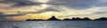 A Scenic Ocean Sunset View of Tetakawi Mountain and San Carlos, Royalty Free Stock Photo