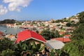 St. George, Grenada - 12/15/17: Scenic ocean views of shops along the coast in the St. George, the capital of Grenada