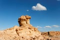 Scenic orange rock in shape of mushroom in stone d